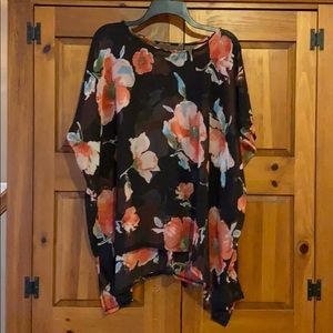 Floral Sheer Poncho Top